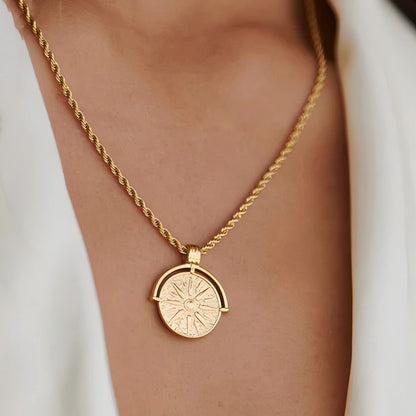 Golden Sun Necklace with sunburst pendant